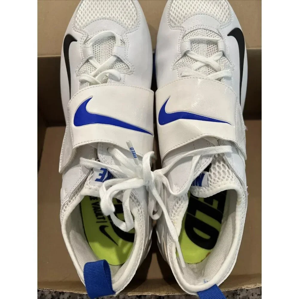 Nike Zoom Pole Vault II Mens Track‎ & Field Shoes Size 15 White/Blue New